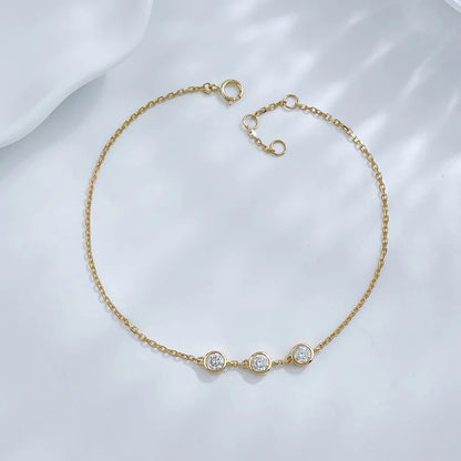 0.35 ctw Minimalist Round-Cut Lab-Grown Diamond Bracelet in 18K Yellow Gold