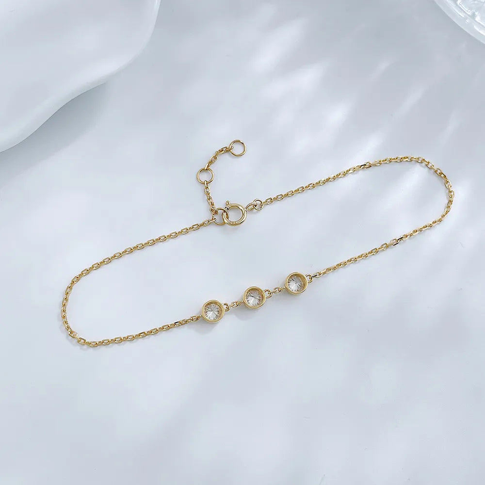 0.35 ctw Minimalist Round-Cut Lab-Grown Diamond Bracelet in 18K Yellow Gold
