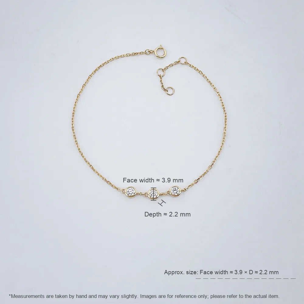 0.35 ctw Minimalist Round-Cut Lab-Grown Diamond Bracelet in 18K Yellow Gold