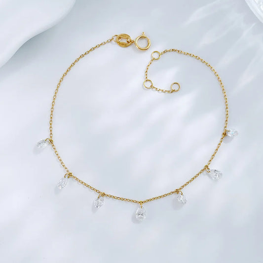 1.03 ctw Celestial Adjustable Pear-Cut Lab-Grown Diamond Bracelet in 18K Yellow Gold
