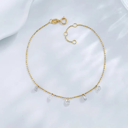 0.88 ctw Adjustable Pear-Cut Lab-Grown Diamond Bracelet in 18K Yellow Gold