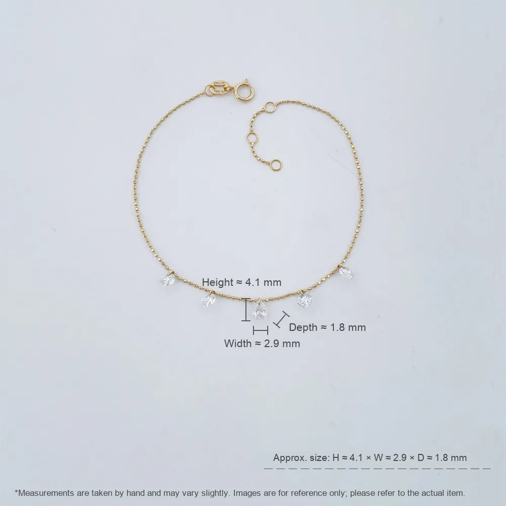0.88 ctw Adjustable Pear-Cut Lab-Grown Diamond Bracelet in 18K Yellow Gold