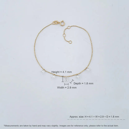 0.88 ctw Adjustable Pear-Cut Lab-Grown Diamond Bracelet in 18K Yellow Gold