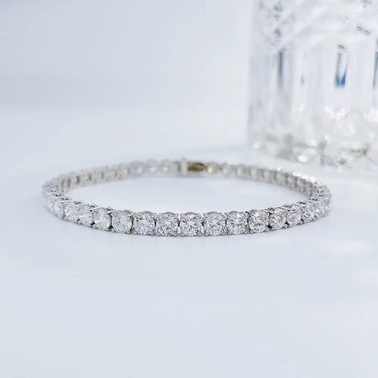 3.01 ctw Statement Round-Cut Lab-Grown Diamond Bracelet in 18K White Gold