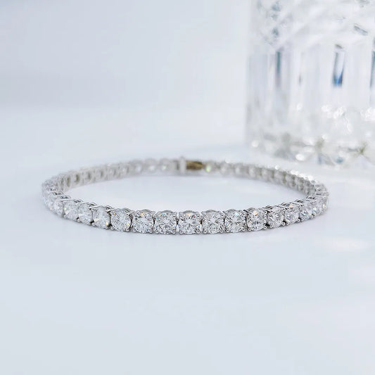 3.01 ctw Statement Round-Cut Lab-Grown Diamond Bracelet in 18K White Gold