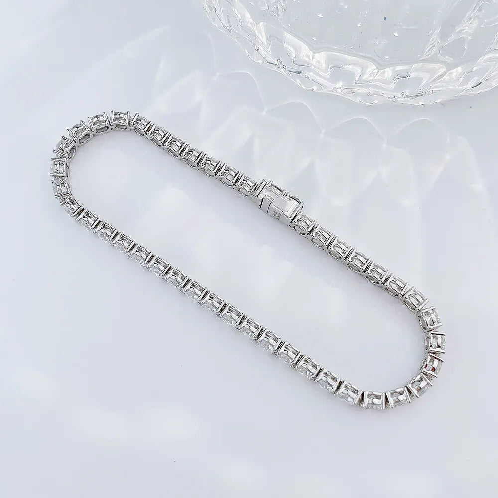 3.01 ctw Statement Round-Cut Lab-Grown Diamond Bracelet in 18K White Gold