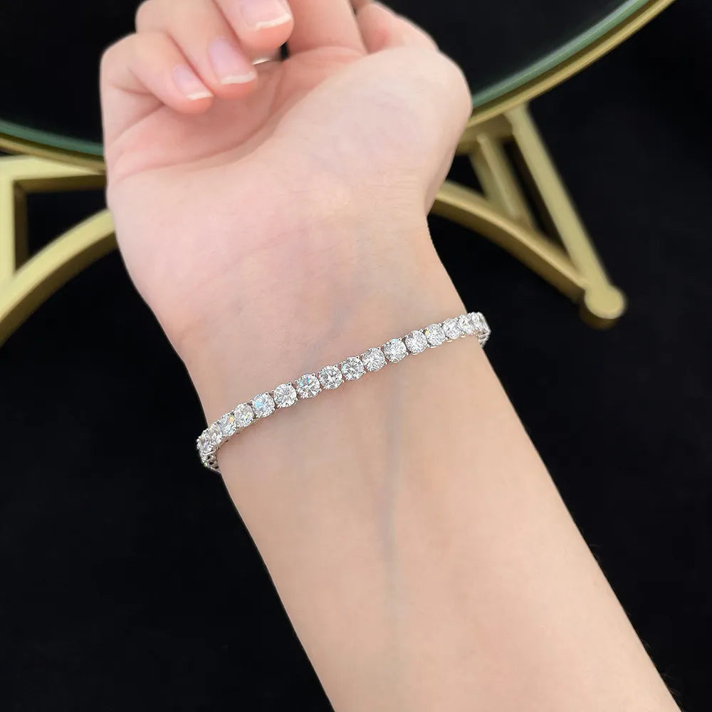 3.01 ctw Statement Round-Cut Lab-Grown Diamond Bracelet in 18K White Gold