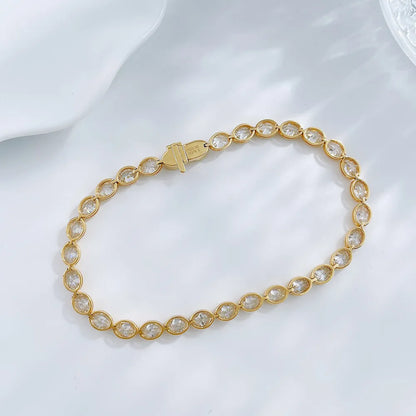 6.13 ctw Oval-Cut Lab-Grown Diamond Bracelet in 18K Yellow Gold