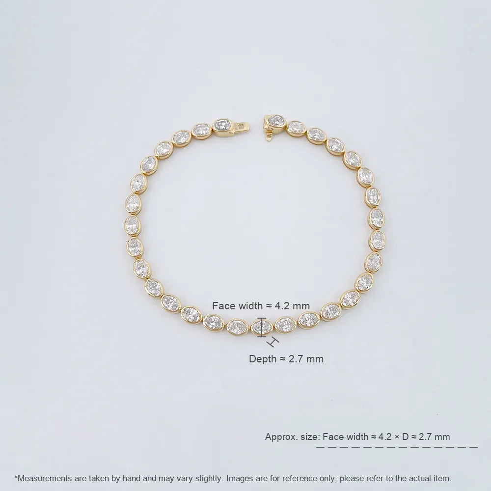 6.13 ctw Oval-Cut Lab-Grown Diamond Bracelet in 18K Yellow Gold
