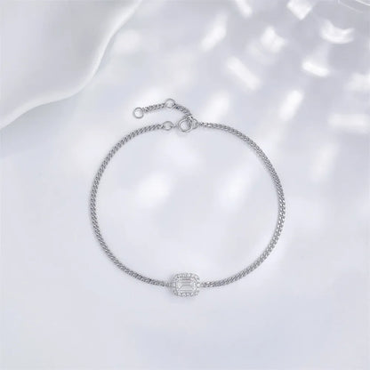 0.68 ctw Four-Prong Emerald-Cut Lab-Grown Diamond Bracelet in 18K White Gold