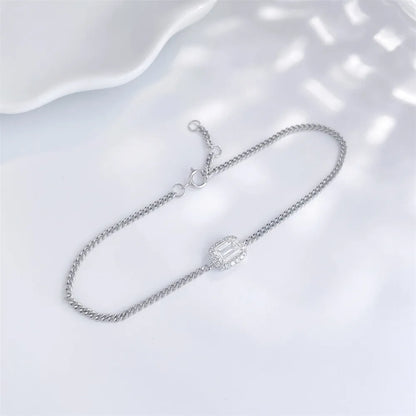 0.68 ctw Four-Prong Emerald-Cut Lab-Grown Diamond Bracelet in 18K White Gold