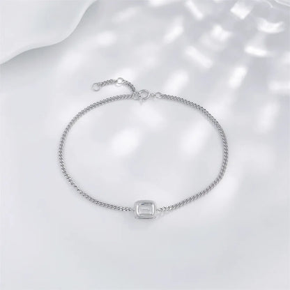 0.68 ctw Four-Prong Emerald-Cut Lab-Grown Diamond Bracelet in 18K White Gold