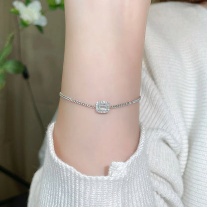 0.68 ctw Four-Prong Emerald-Cut Lab-Grown Diamond Bracelet in 18K White Gold