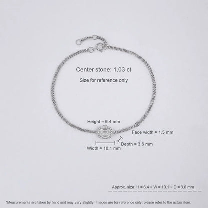 0.68 ctw Four-Prong Emerald-Cut Lab-Grown Diamond Bracelet in 18K White Gold