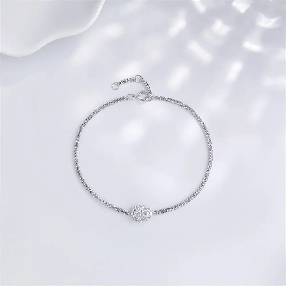 0.56 ctw Four-Prong Round-Cut Lab-Grown Diamond Bracelet in 18K White Gold
