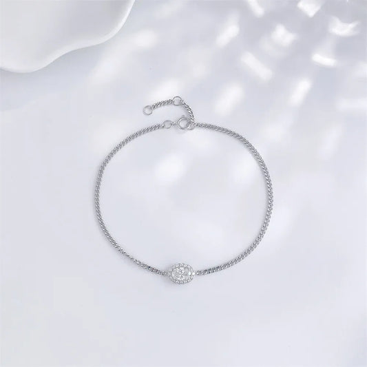 0.56 ctw Four-Prong Round-Cut Lab-Grown Diamond Bracelet in 18K White Gold