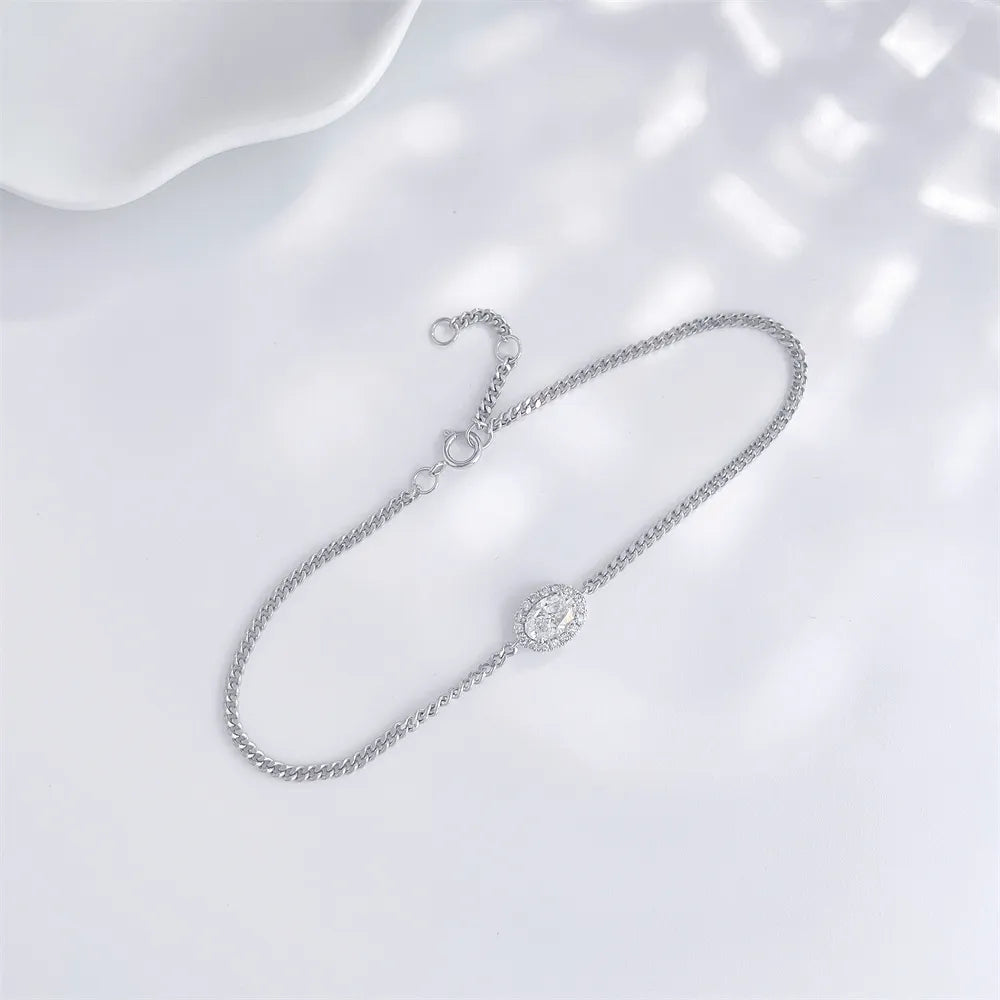 0.56 ctw Four-Prong Round-Cut Lab-Grown Diamond Bracelet in 18K White Gold