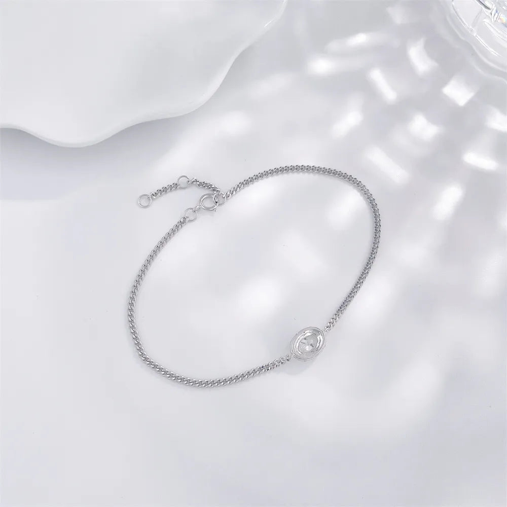 0.56 ctw Four-Prong Round-Cut Lab-Grown Diamond Bracelet in 18K White Gold