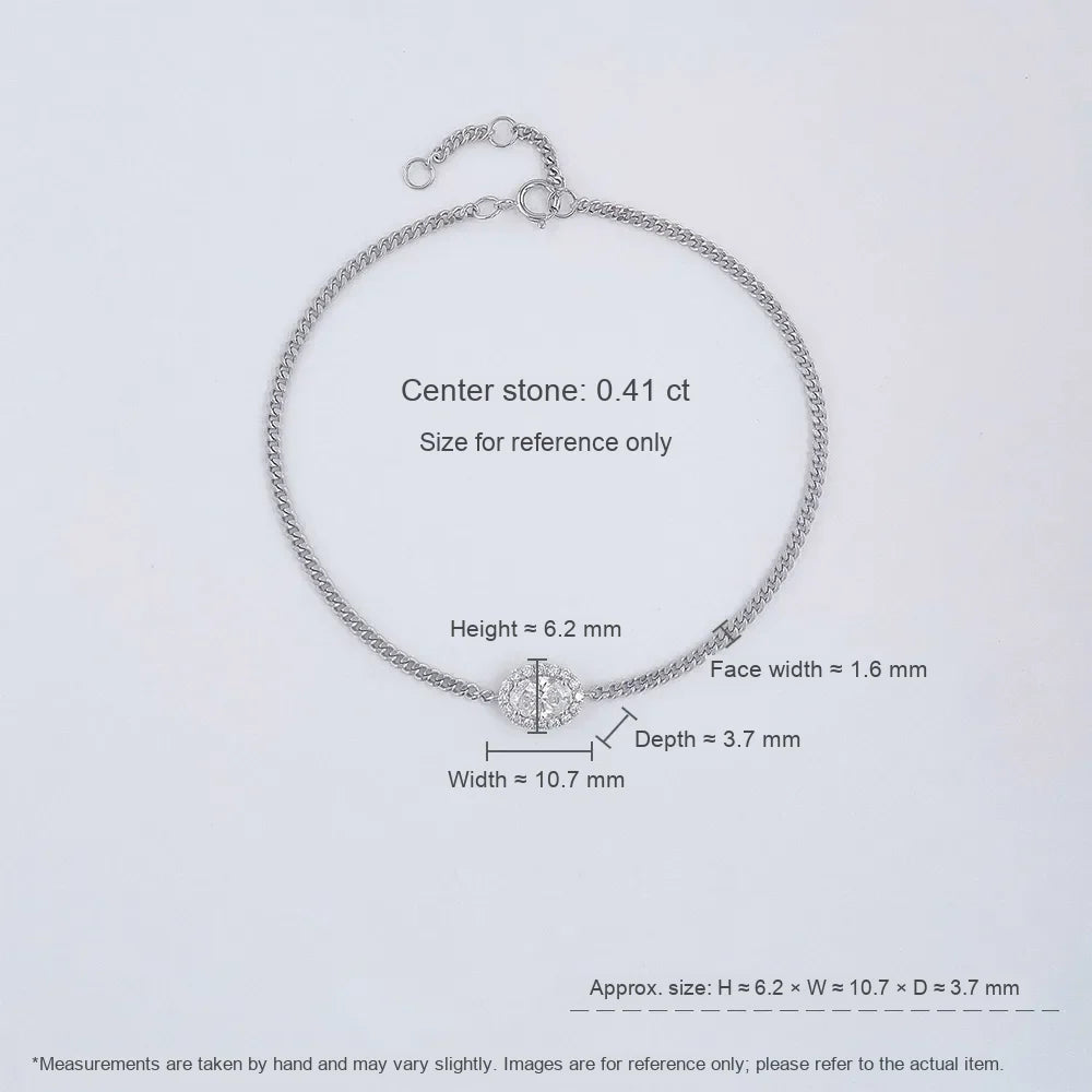 0.56 ctw Four-Prong Round-Cut Lab-Grown Diamond Bracelet in 18K White Gold