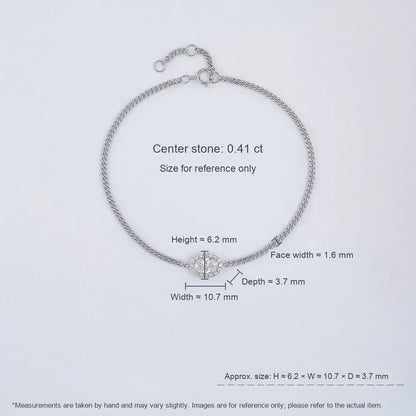 0.56 ctw Four-Prong Round-Cut Lab-Grown Diamond Bracelet in 18K White Gold