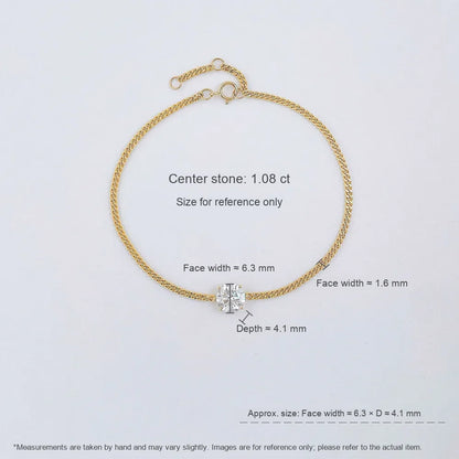 1.01 ctw Minimalist Four-Prong Round-Cut Lab-Grown Diamond Bracelet in 18K Yellow Gold