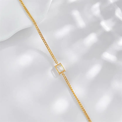 1.06 ctw Minimalist Four-Prong Emerald-Cut Lab-Grown Diamond Bracelet in 18K Yellow Gold