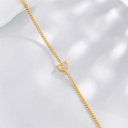 1.02 ctw Three-Prong Heart-Cut Lab-Grown Diamond Bracelet in 18K Yellow Gold