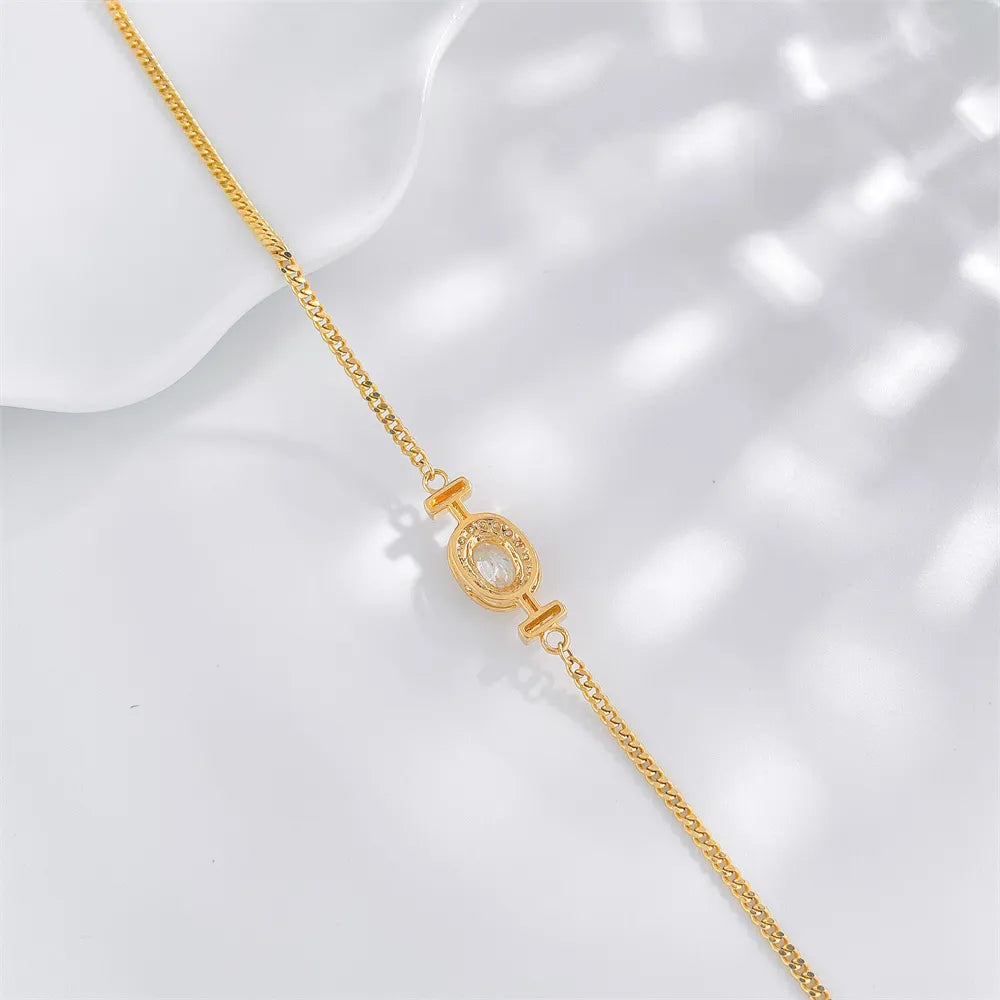 0.64 ctw Four-Prong Oval-Cut Lab-Grown Diamond Bracelet in 18K Yellow Gold