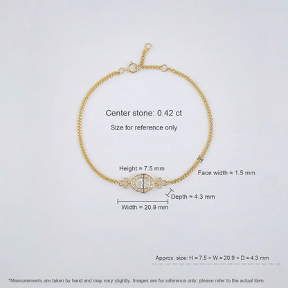 0.64 ctw Four-Prong Oval-Cut Lab-Grown Diamond Bracelet in 18K Yellow Gold