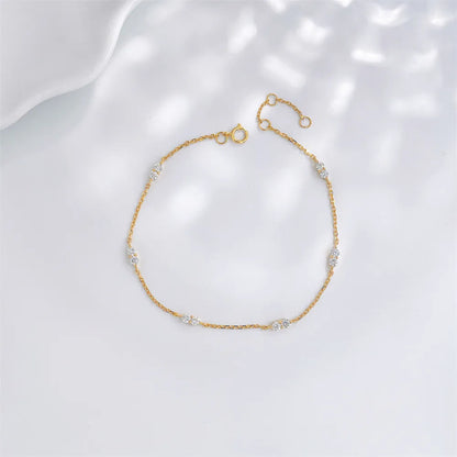 0.52 ctw Minimalist Adjustable Round-Cut Lab-Grown Diamond Bracelet in 18K Yellow Gold