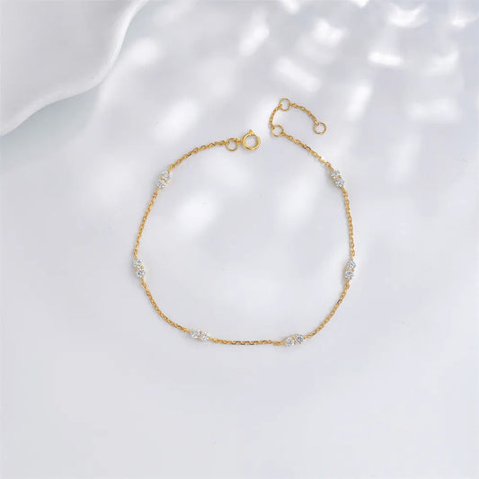 0.52 ctw Minimalist Adjustable Round-Cut Lab-Grown Diamond Bracelet in 18K Yellow Gold