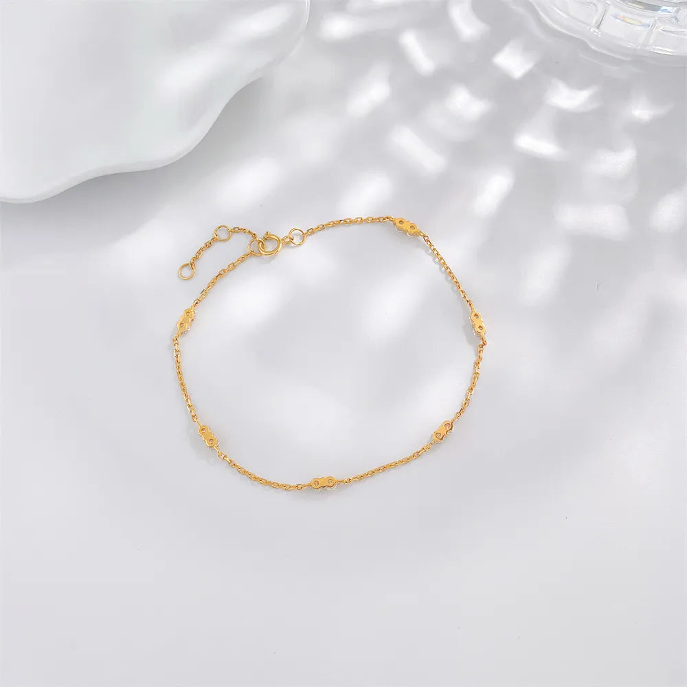 0.52 ctw Minimalist Adjustable Round-Cut Lab-Grown Diamond Bracelet in 18K Yellow Gold