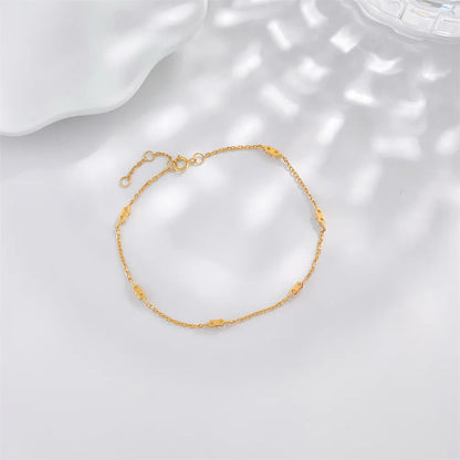 0.52 ctw Minimalist Adjustable Round-Cut Lab-Grown Diamond Bracelet in 18K Yellow Gold