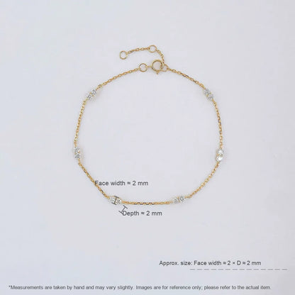0.52 ctw Minimalist Adjustable Round-Cut Lab-Grown Diamond Bracelet in 18K Yellow Gold