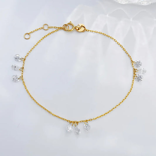 1.59 ctw Celestial Adjustable Pear-Cut Lab-Grown Diamond Bracelet in 18K Yellow Gold