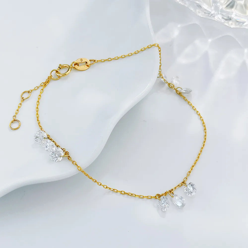 1.59 ctw Celestial Adjustable Pear-Cut Lab-Grown Diamond Bracelet in 18K Yellow Gold