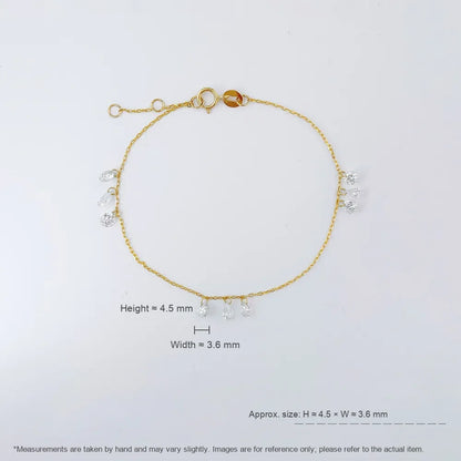 1.59 ctw Celestial Adjustable Pear-Cut Lab-Grown Diamond Bracelet in 18K Yellow Gold
