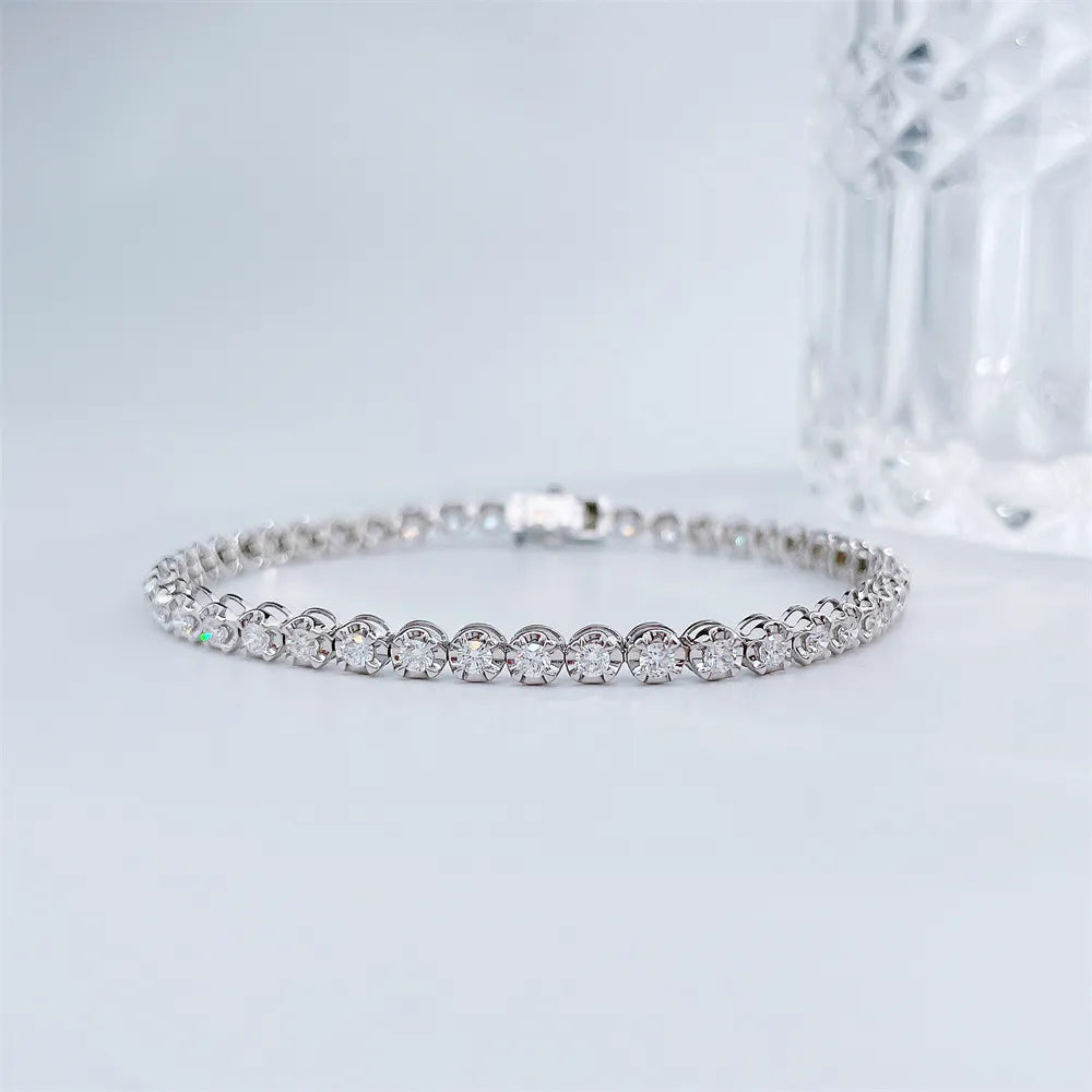 1.84 ctw Statement Round-Cut Lab-Grown Diamond Bracelet in 18K White Gold
