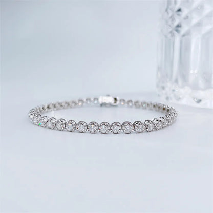 1.84 ctw Statement Round-Cut Lab-Grown Diamond Bracelet in 18K White Gold