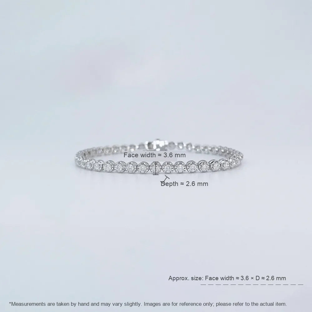 1.84 ctw Statement Round-Cut Lab-Grown Diamond Bracelet in 18K White Gold