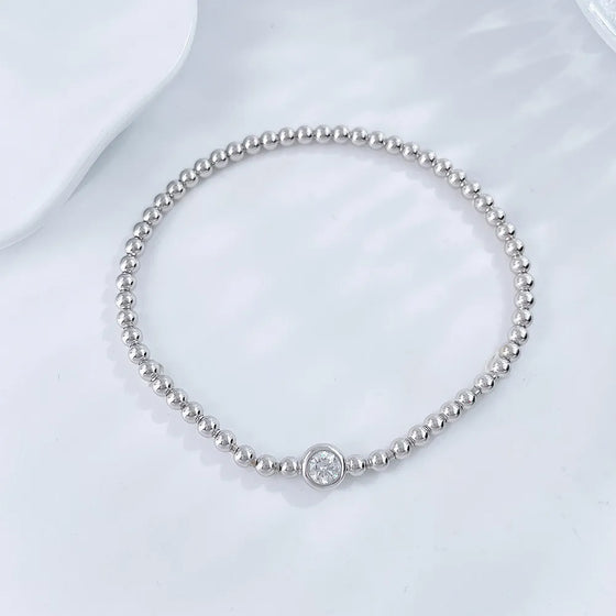 0.32 ctw Minimalist Round-Cut Lab-Grown Diamond Bracelet in 18K White Gold