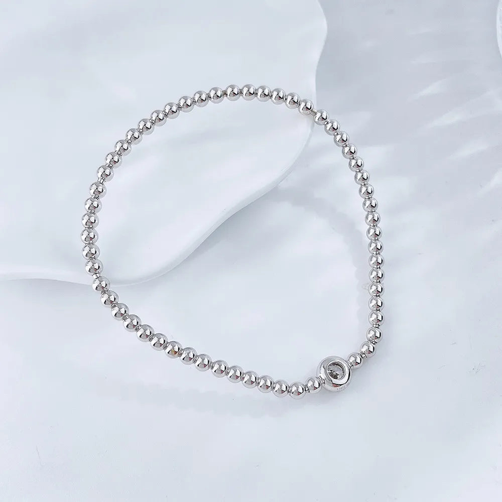 0.32 ctw Minimalist Round-Cut Lab-Grown Diamond Bracelet in 18K White Gold
