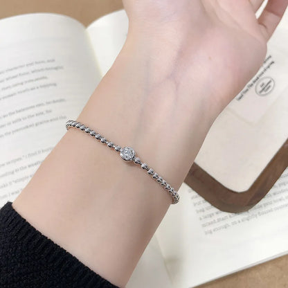0.32 ctw Minimalist Round-Cut Lab-Grown Diamond Bracelet in 18K White Gold