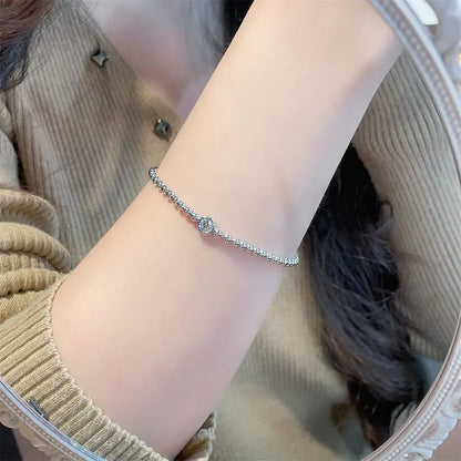 0.32 ctw Minimalist Round-Cut Lab-Grown Diamond Bracelet in 18K White Gold