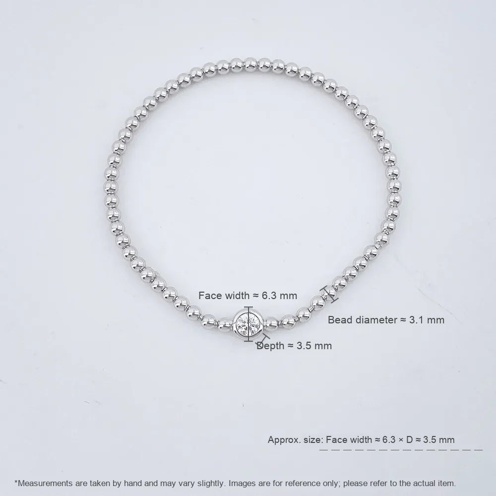 0.32 ctw Minimalist Round-Cut Lab-Grown Diamond Bracelet in 18K White Gold