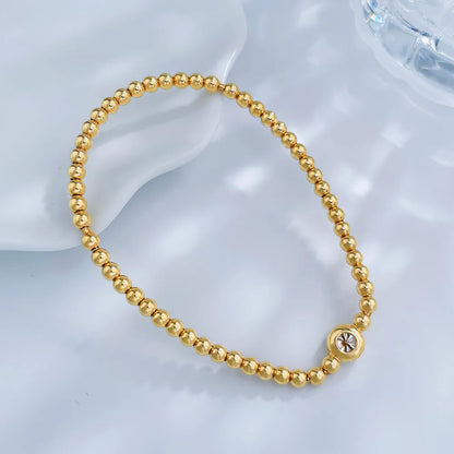 0.33 ctw Minimalist Round-Cut Lab-Grown Diamond Beaded Bracelet in 18K Yellow Gold