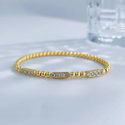 0.53 ctw Celestial Round-Cut Lab-Grown Diamond Beaded Bracelet in 18K Yellow Gold