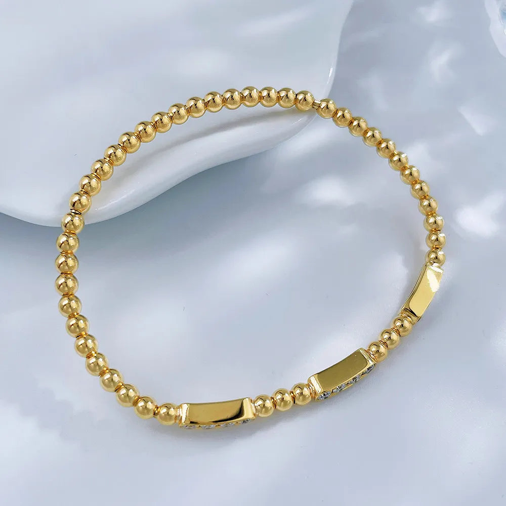 0.53 ctw Celestial Round-Cut Lab-Grown Diamond Beaded Bracelet in 18K Yellow Gold