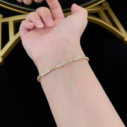 0.53 ctw Celestial Round-Cut Lab-Grown Diamond Beaded Bracelet in 18K Yellow Gold