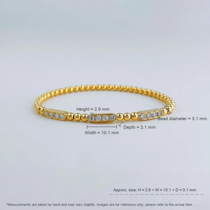 0.53 ctw Celestial Round-Cut Lab-Grown Diamond Beaded Bracelet in 18K Yellow Gold